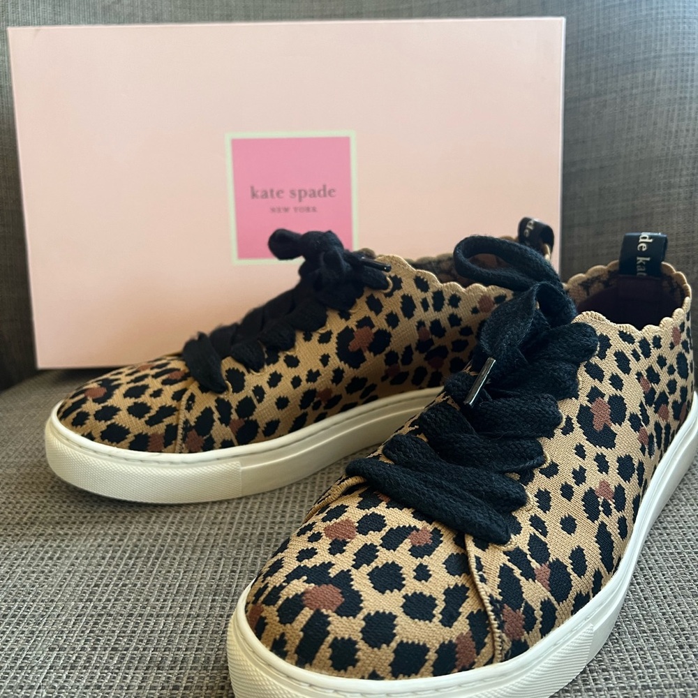Kate Spade Brown and Black Leopard Print Sneakers